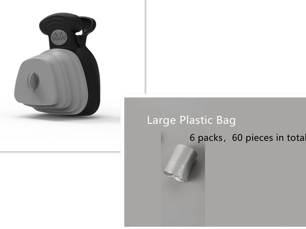 Distributeur de sacs à crottes pour chien de compagnie Cuillère à crottes pliable de voyage